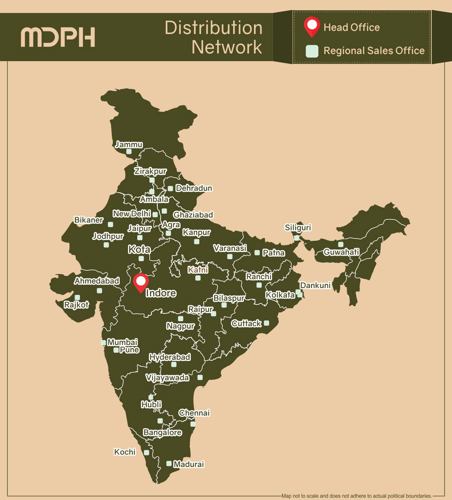 MDPH Distribution Network — 36 Depots across India