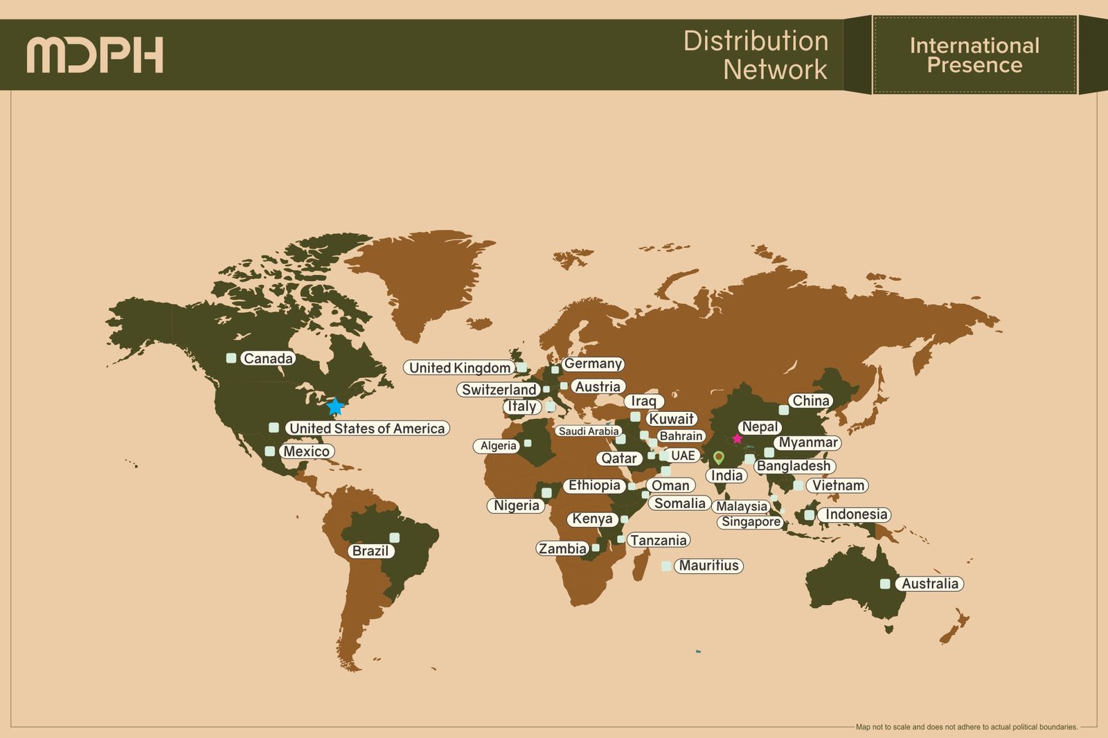 Kangana Henna Worldwide Export Map — 29 Countries